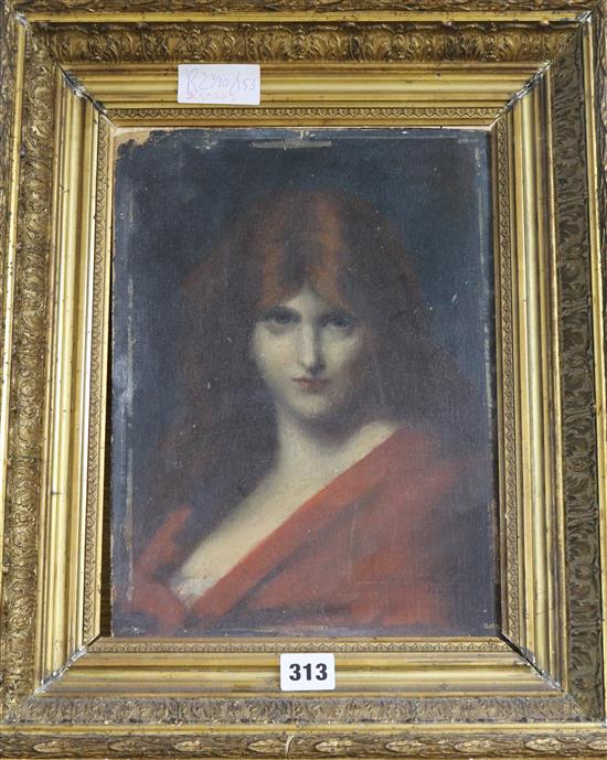 After Jean Jacques Henner Portrait of a red haired woman 31 x 23cm.